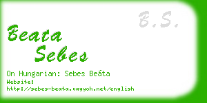 beata sebes business card